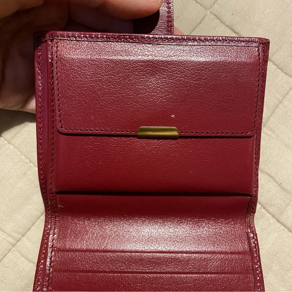 ROLEX watches vintage red leather bifold wallet snap close - Picture 5 of 8